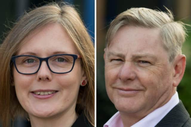 L to R: Nicola Layland and Carl Faulds, of Leonard Curtis Administrators. They appointed joint administrators of Nexus IFA and Nexus IM by the High Court on January 26.