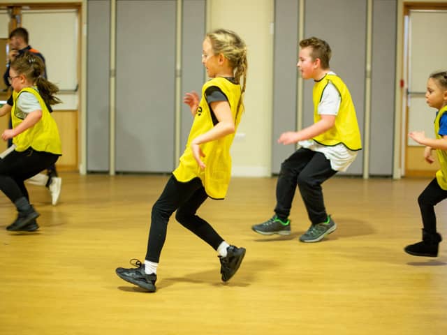 Children playing dodgeball at HAF Fun Pompey event