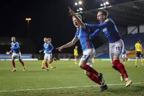 Harvey White celebrates his maiden league goal on Tuesday night