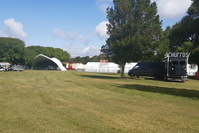 Vendors have started to arrange in the children's area