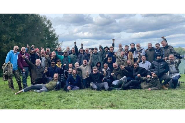 A group of men on a weekend exercise with the Portsmouth Band of Brothers 
Mike O'Doherty