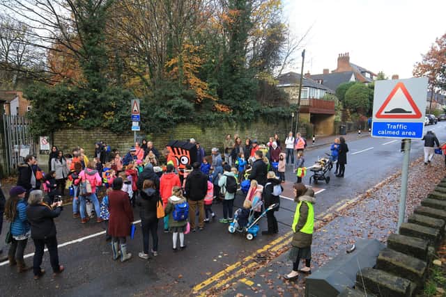 Pictured: A school street that was trialled in Sheffield. Picture: Chris Etchells