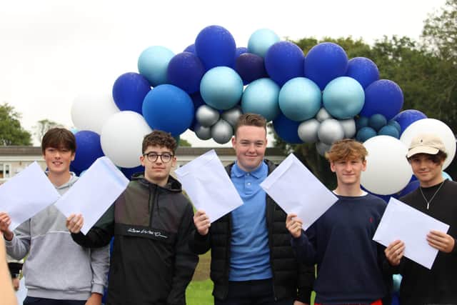 Meoncross School students with their results