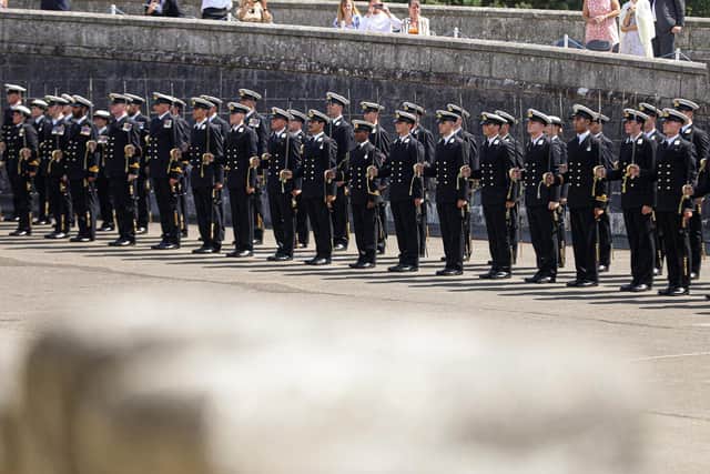 Newly-commissioned junior officers pass out at BRNC Dartmouth