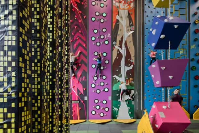 The climbing walls at Fareham Leisure Centre
