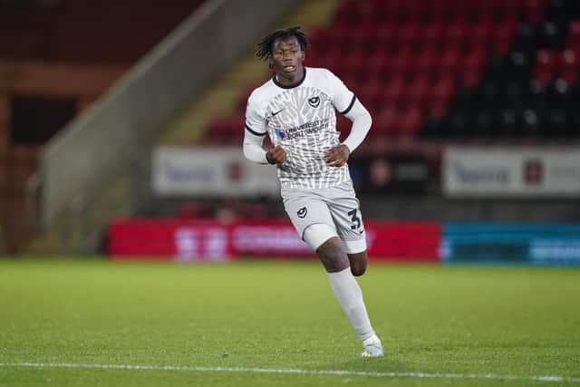 Sam Folarin in action on his first-team debut at Leyton Orient on Tuesday night. Picture: Jason Brown/ProSportsImages