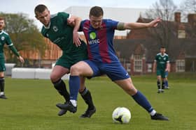 Goalscorer Cameron Quirke in action for US Portsmouth against Brockenhurst. Picture: Neil Marshall