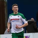Chad Field scored twice for Horndean in the FA Vase at Bournemouth Poppies. Picture by Tommy McMillan