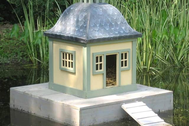 The Stockholm Duck Island owned by former MP Sir Peter Viggers who was forced to stand down after claiming £1,645 on expenses for a floating duck house and later sold it for charity. Photo:  Heytesbury Bird Pavilions/PA Wire