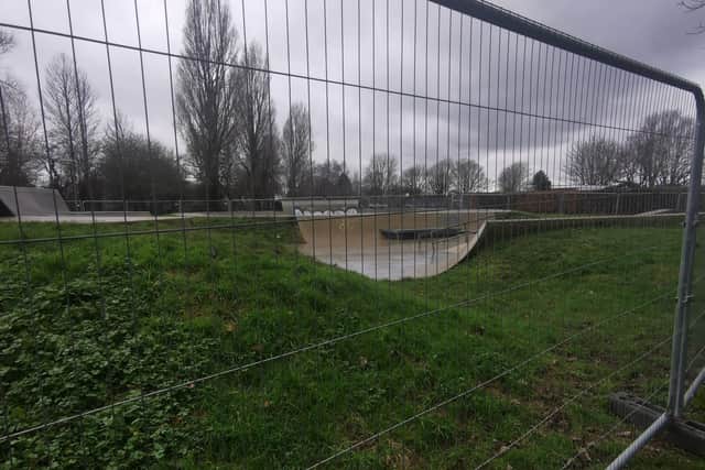 Bridgemary skate park has been sealed off to prevent people from skating at it during lockdown. Photo: Hampshire police
