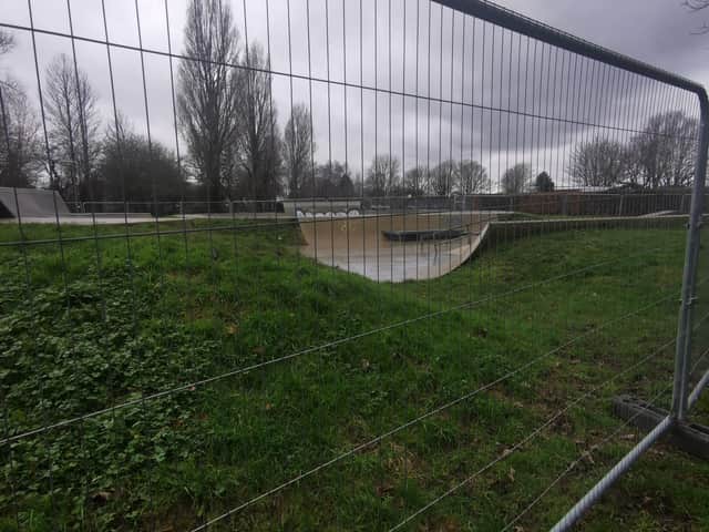 Bridgemary skate park has been sealed off to prevent people from skating at it during lockdown. Photo: Hampshire police