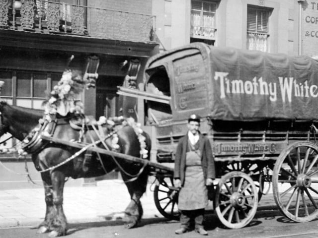 Timothy White’s delivery van possibly in Broad Street Old Portsmouth before 1935