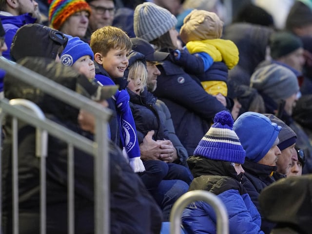 The 20,415 fans packed into Fratton Park had to wrap up warm for the game.