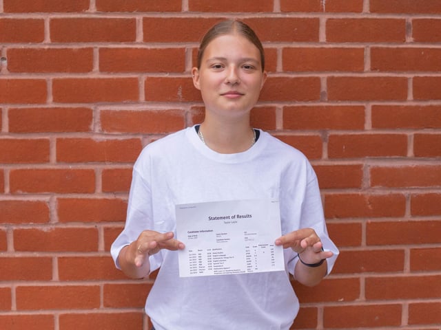 Layla Taylor with her GCSE results at Miltoncross Academy, PortsmouthPicture: Habibur Rahman