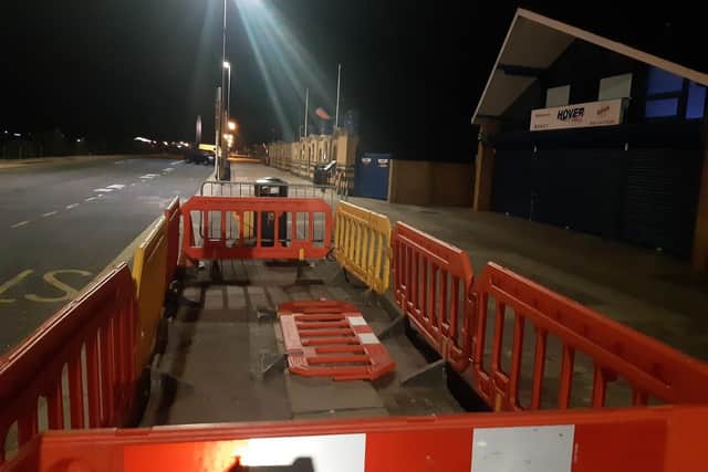 The remains of a bus shelter have been removed from the seafront by Portsmouth City Council following an incident.