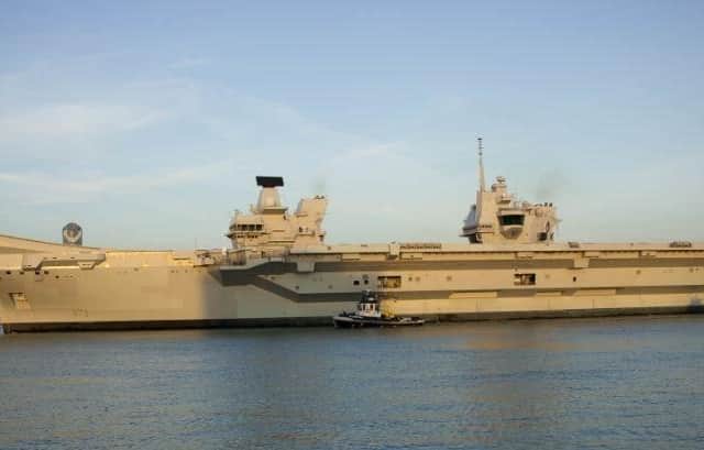 HMS Queen Elizabeth returns to Portsmouth.Pic Dave Taylor