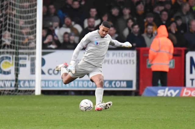 Gavin Bazunu at Cambridge today.