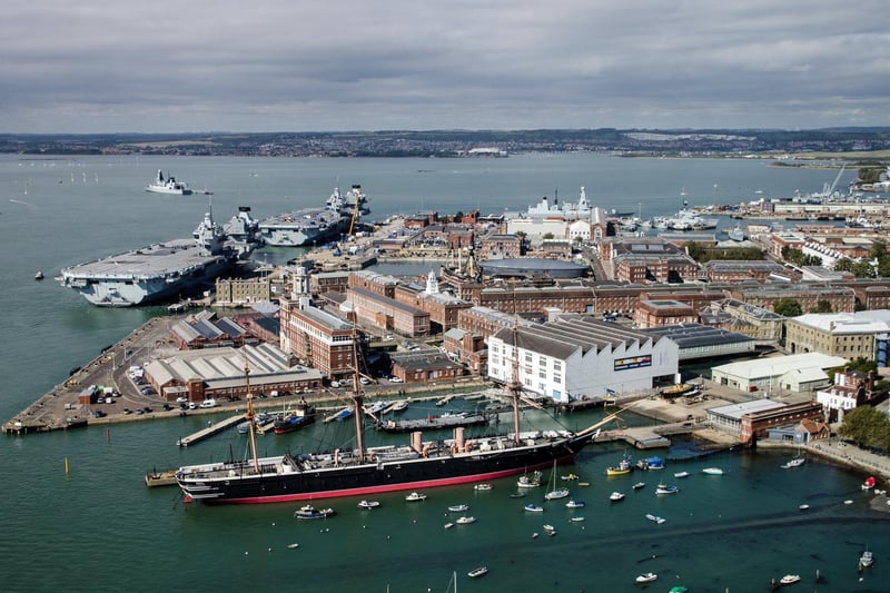 Continuing along the route, the two-mile checkpoint sees participants cut through the Historic Dockyard which houses HMS Warrior, HMS Victory and The Mary Rose Museum.