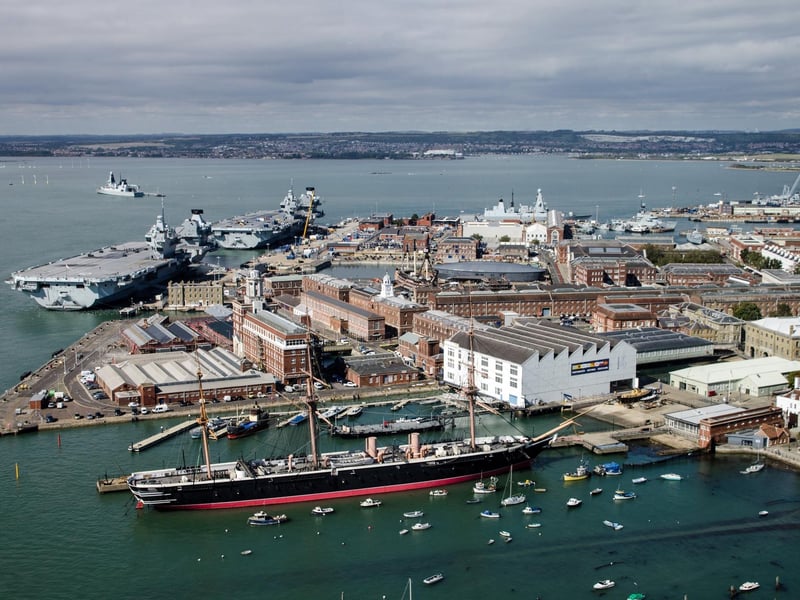 Continuing along the route, the two-mile checkpoint sees participants cut through the Historic Dockyard which houses HMS Warrior, HMS Victory and The Mary Rose Museum.