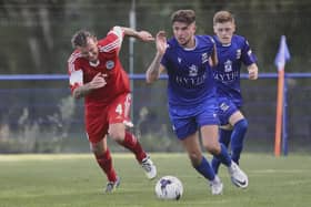 Captain James Cowan struck a long-range goal for Baffins in the win at Blackfield. Picture: Simon Hill Photography