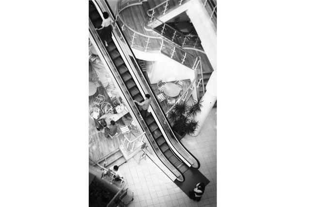 The escalators leading to the much-lamented food court