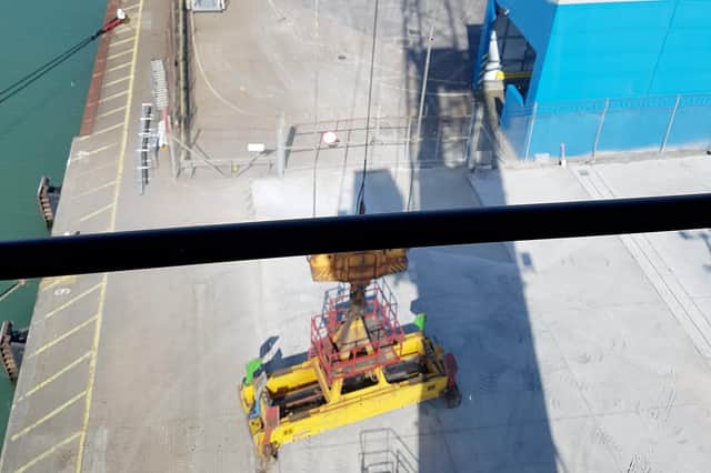 Steve Williams, operations director for Portsmouth's international cargo operator Portico, has swapped his usual office view for one which is a few floors higher. Over 20 metres higher, roughly.
