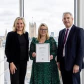 Left to right: Gosport MP, Dame Caroline Dinenage, Charlotte Fairall and Secretary of State, Steve Barclay.