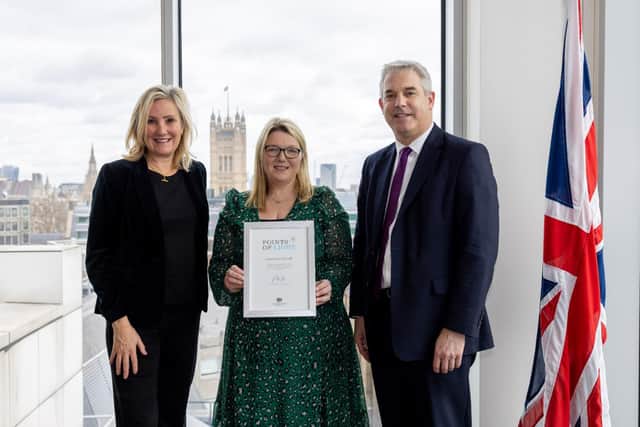 Left to right: Gosport MP, Dame Caroline Dinenage, Charlotte Fairall and Secretary of State, Steve Barclay.