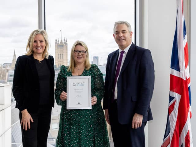Left to right: Gosport MP, Dame Caroline Dinenage, Charlotte Fairall and former Secretary of State, Steve Barclay.