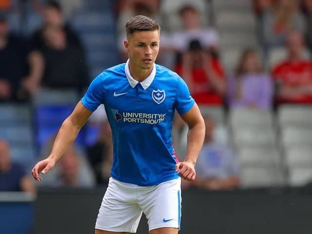 Callum Johnson featured 48 times for Pompey before handed a free transfer by Danny Cowley in the summer of 2022. Picture: Nigel Keene/ProSportsImages