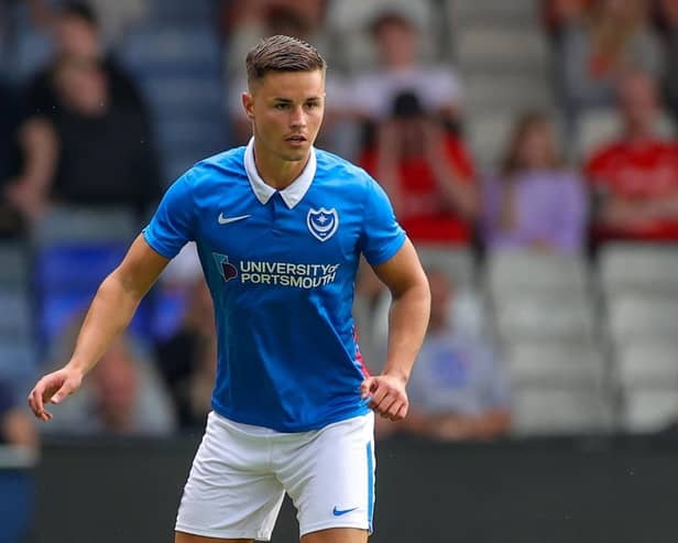 Callum Johnson featured 48 times for Pompey before handed a free transfer by Danny Cowley in the summer of 2022. Picture: Nigel Keene/ProSportsImages