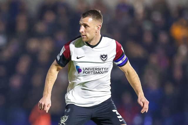 Pompey defender Lee Brown is closing in on a transfer to AFC Wimbledon.   Picture: Nigel Keene/ProSportsImages