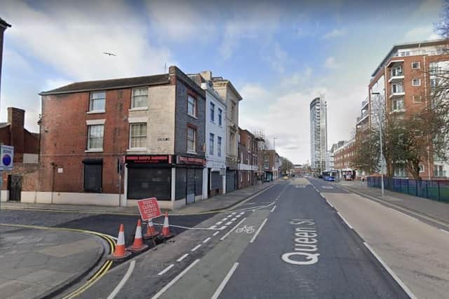 Several fire crews were called to Queen Street, Portsmouth, at midday. Picture: Google Street View.