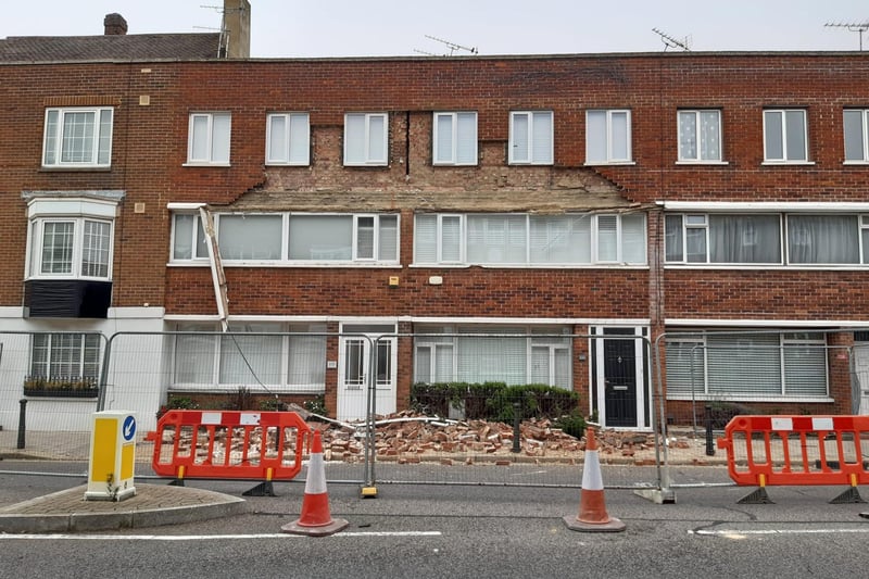 The damaged building in High Street, Southsea.