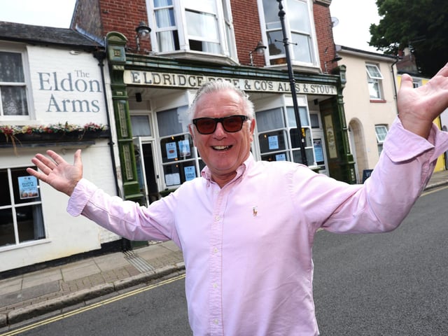 Re-opening of Eldon Arms with new owners and menu aiming to keep costs low for the punters and diners. With food supplied from O'solemio in Port Solent
Pictured is Ross McInally one of the owners outside the pub.
Pictured is action from the event.
Sunday 9th July 2023.
Picture: Sam Stephenson.