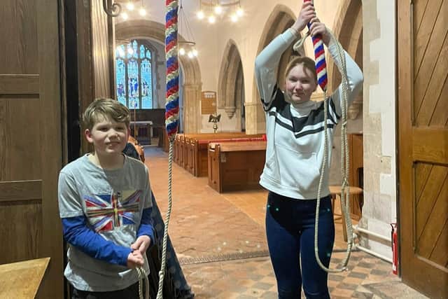 Young bellringing siblings Max and Pollyanna