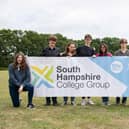 Students wave the banner for South Hampshire College Group launch