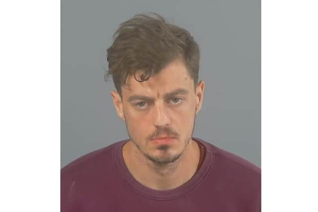 Samuel Woodford, 31, was jailed for six years for wounding with intent, having an article with a blade or point, assault on an emergency worker, and four counts of damaging property.