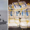 HMS Dauntless seizing a huge cocaine haul in the Caribbean.