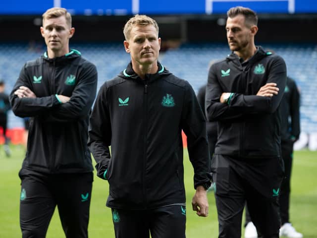 Newcastle's former Pompey talent Matt Ritchie (centre) before Allan McGregor's Testimonial match between Rangers and Newcastle United at Ibrox Stadium, on July 18, 2023, in Glasgow, Scotland. (Photo by Alan Harvey / SNS Group).