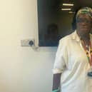 Nathalie Pearson and Rosamund Adoo-Kissi-Debrah CBE at an allergy conference