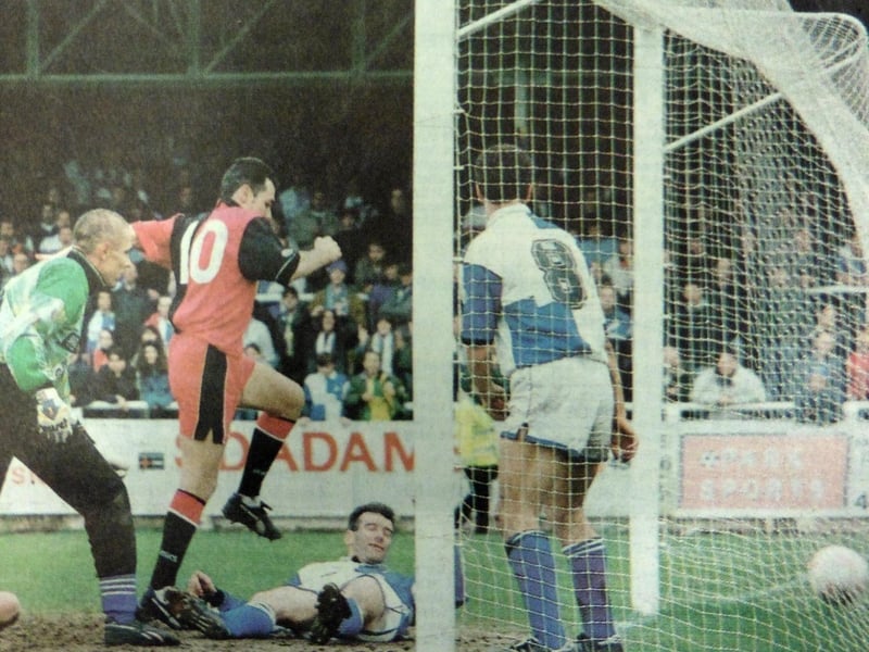 One of the Pompey goals for the ages in the Boxing Day romp over Bristol Rovers. Guy Whittingham and Paul Walsh one-two their way through the Bristol Rovers defence like slalom skiers, before the goal machine applies the finish. Arguably the greatest example of one of the finest strike partnerships in the club's history.