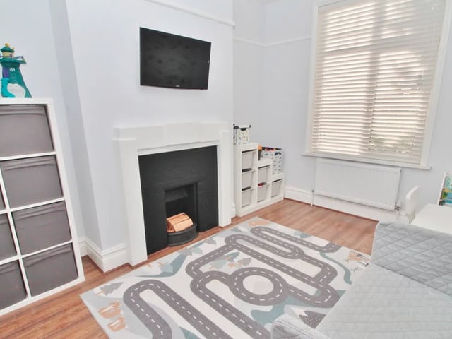 This property comes with four bedrooms, one bathroom and two reception rooms, as well as a huge garden.