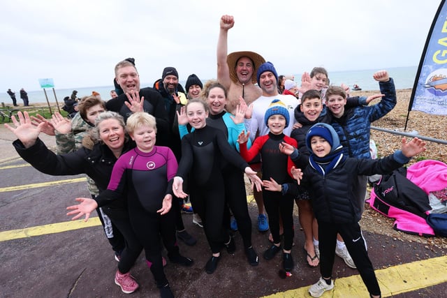 Hundreds take icy dip New Year's Day in the Solent for Gosport charity