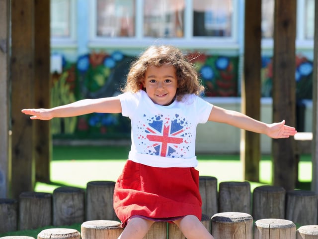 Rose Bray from Moorings Way Infant School celebrating The Queen's Platinum Jubilee