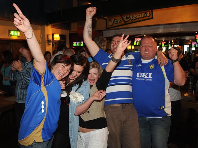 Pompey fans at Walkabout Bar in Guildhall Walk - was this you?