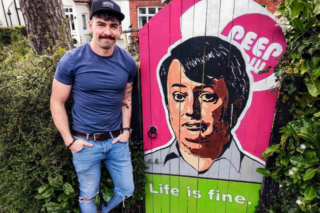 Jonjo Rowlands is painting a mural a month for a year on his front garden gate.