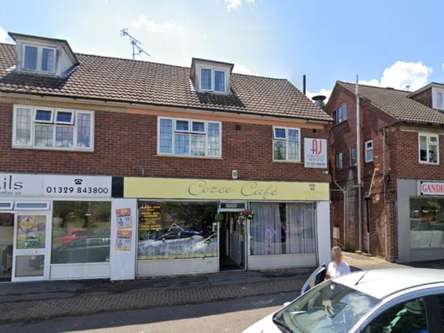 Cozee Cafe at 5 Anjou Crescent, Fareham has been handed a new four-out-of-five food hygiene rating after assessment on August 9, the Food Standards Agency's website shows.