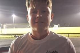 Liam Brewer of Infinity F.C. demonstrating the first official use of Digitally Unique Sports Shirts