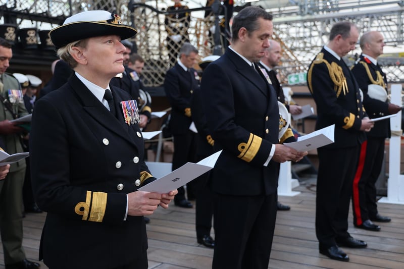 Pictured: Guests during the HMS Victory ceremony.